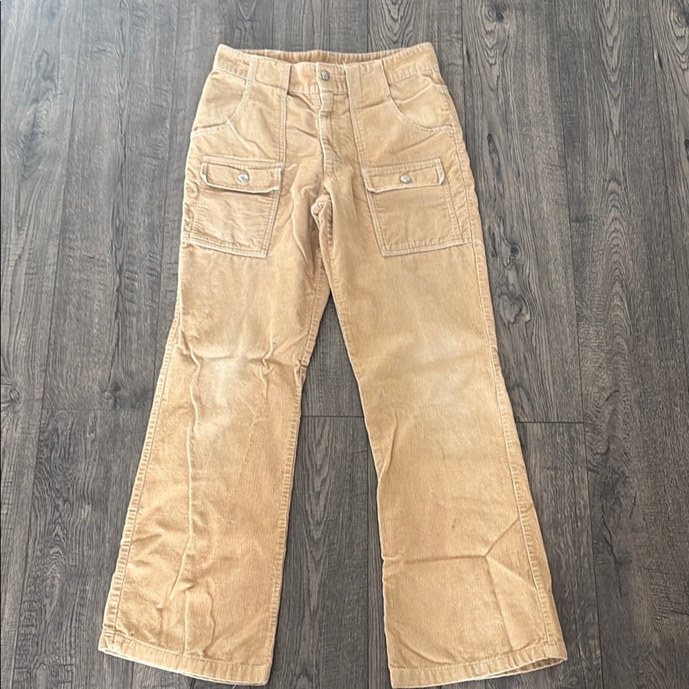 Tan Boot Cut Corduroy Pants